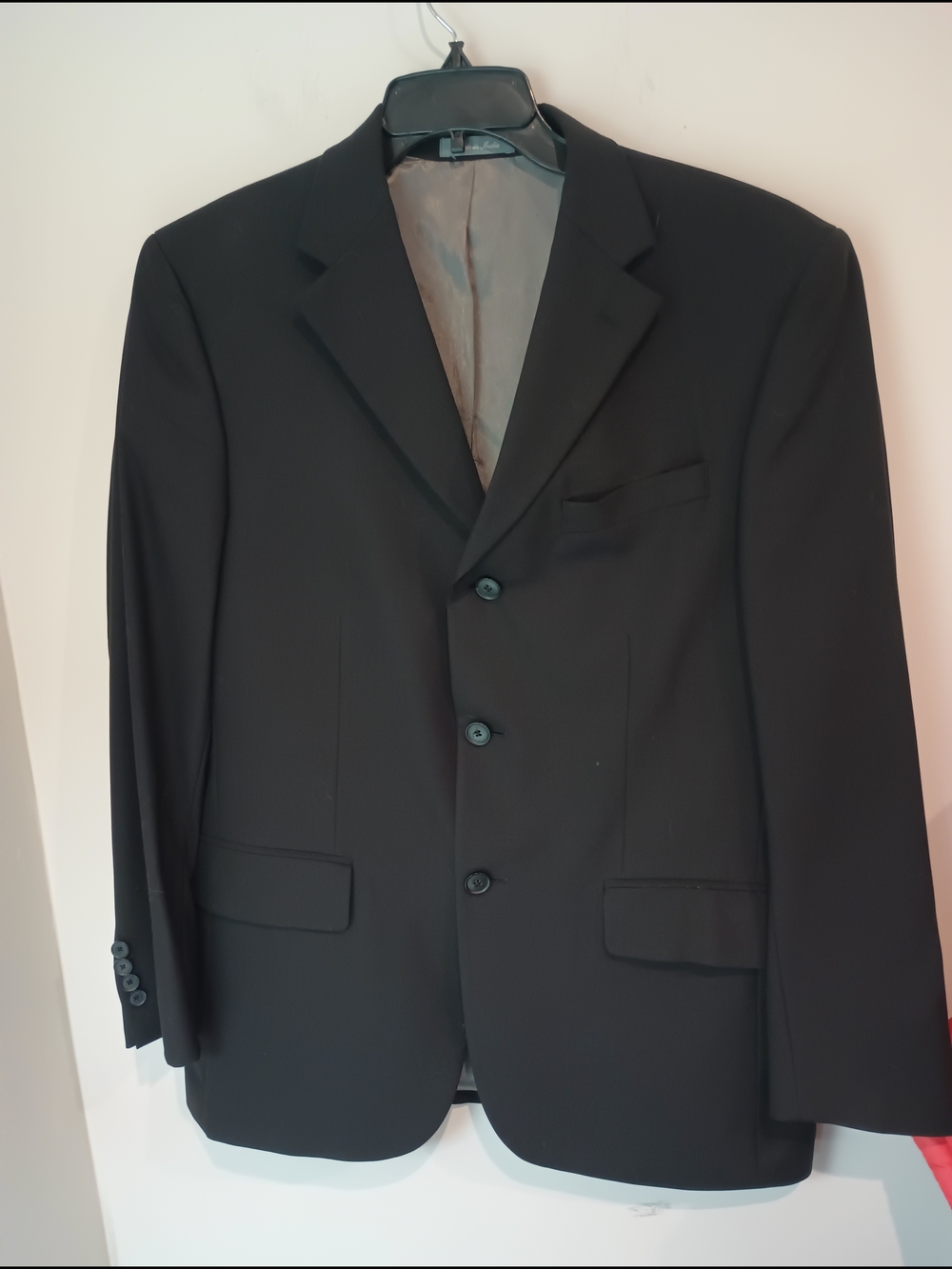 Oscar de la Renta Mens Blazer Jacket 42R Black 100% Wool Classic Fit Sport Coat